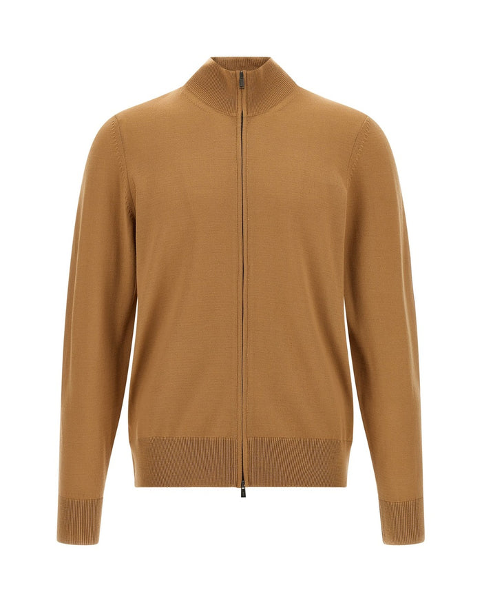 Hugo Boss Brown Virgin Wool Cardigan