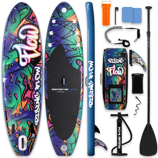 Inflatable Paddle Board - Stable Non-Slip Deck, 10'6", Blue