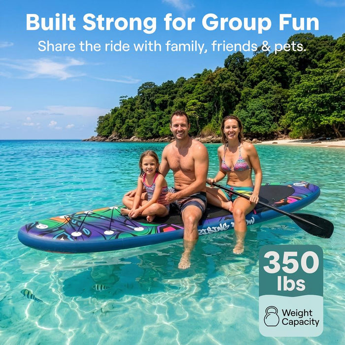 Inflatable Paddle Board - Stable Non-Slip Deck, 10'6", Blue