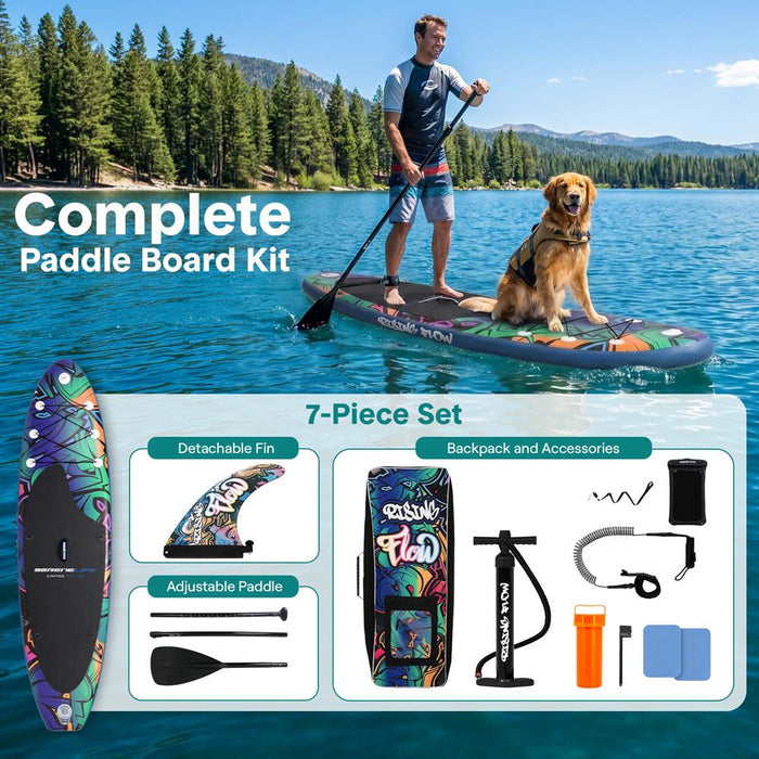 Inflatable Paddle Board - Stable Non-Slip Deck, 10'6", Blue
