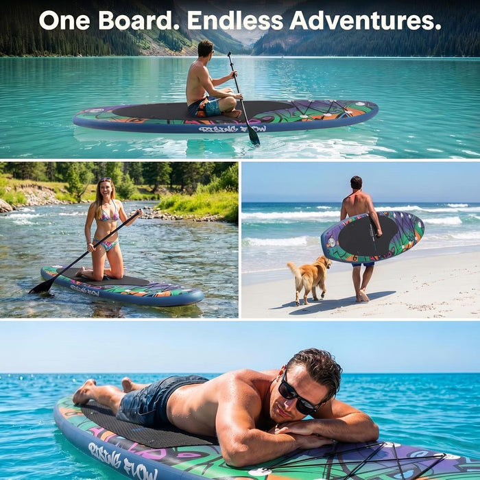 Inflatable Paddle Board - Stable Non-Slip Deck, 10'6", Blue