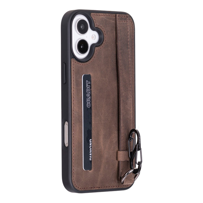iPhone 16 E Snap - on Leather Grip Case by Hardiston - premium iPhone 16 Cases