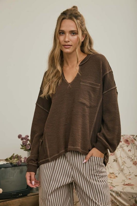 Juniper Raw Edge Knit Top