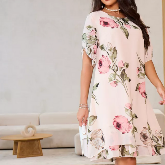 Kalina - Robe en mousseline avec pétales de fleurs