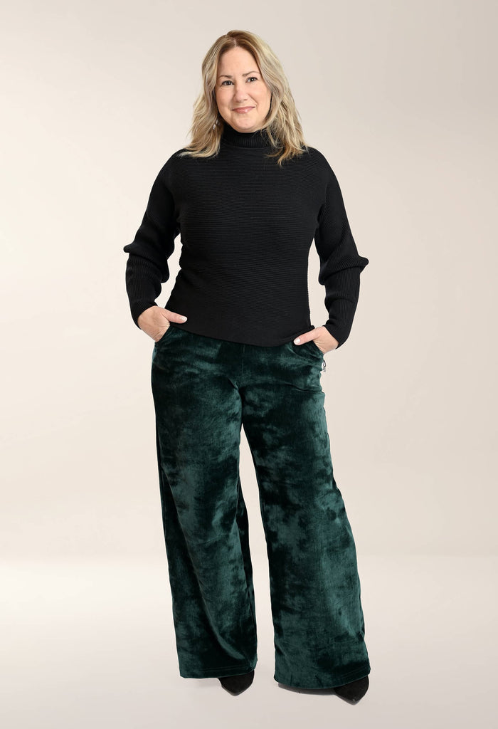 KSL2 Pantalon Kelly - Pantalon fluide à jambes larges en velours - Vente Finale
