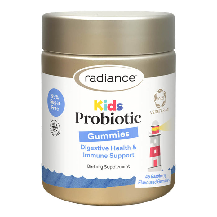 Radiance Kids Probiotic Gummies container on a white background
