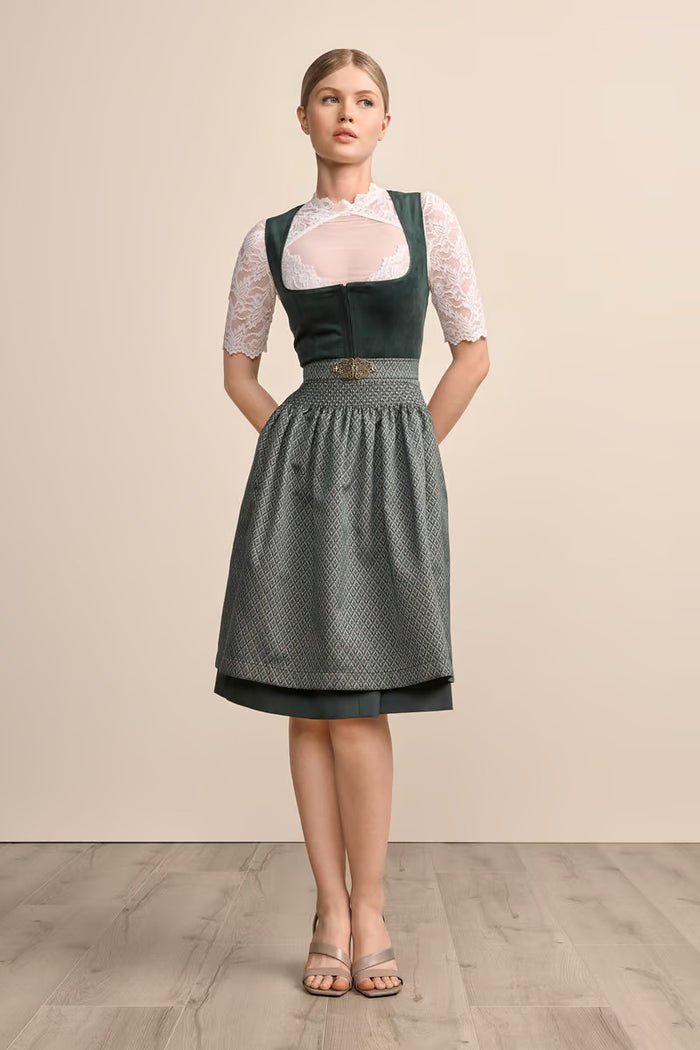 Kruger Alisha Midi Dirndl, Green — 60cm 2pc Set