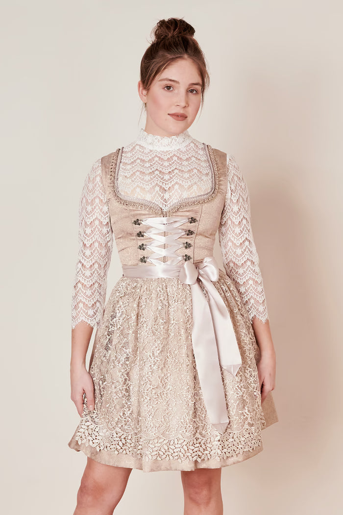 Kruger Gerda Mini Dirndl, Beige — 50cm 2pc Set