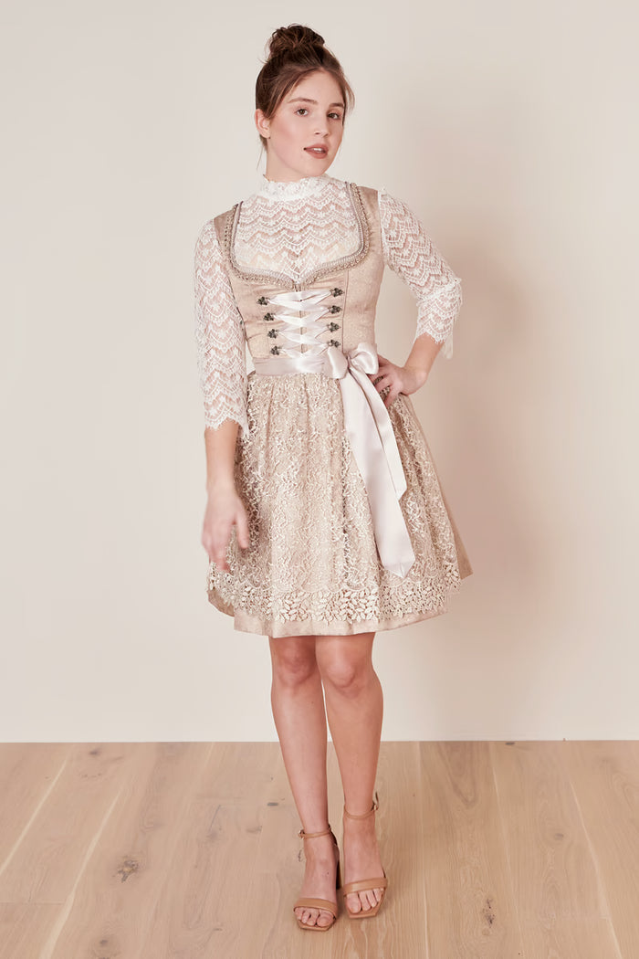 Kruger Gerda Mini Dirndl, Beige — 50cm 2pc Set