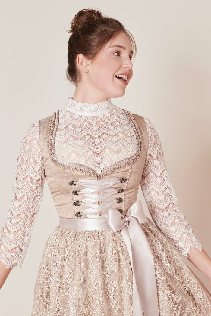 Kruger Gerda Mini Dirndl, Beige — 50cm 2pc Set