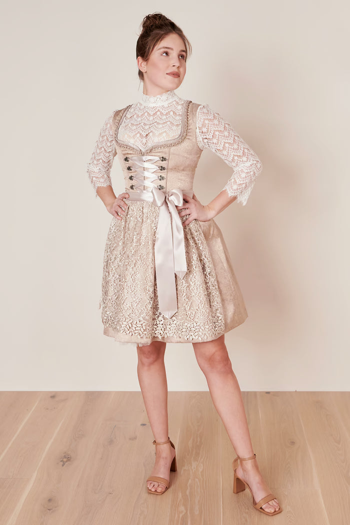 Kruger Gerda Mini Dirndl, Beige — 50cm 2pc Set