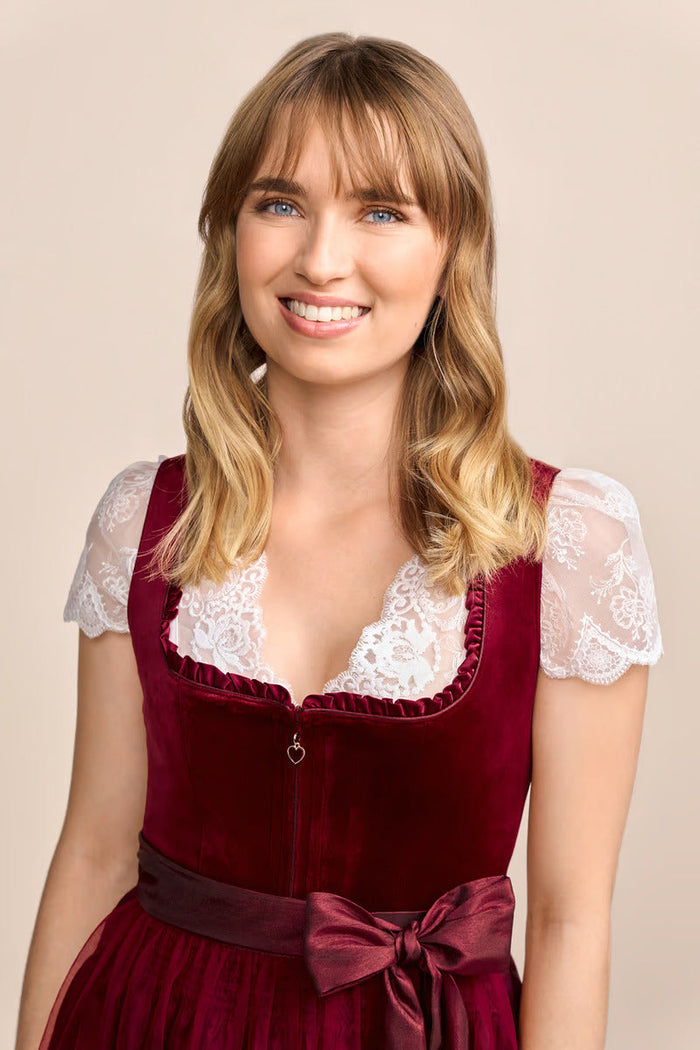 Kruger Midi Dirndl 2pcs. 60cm "Joelina" red (40,46)