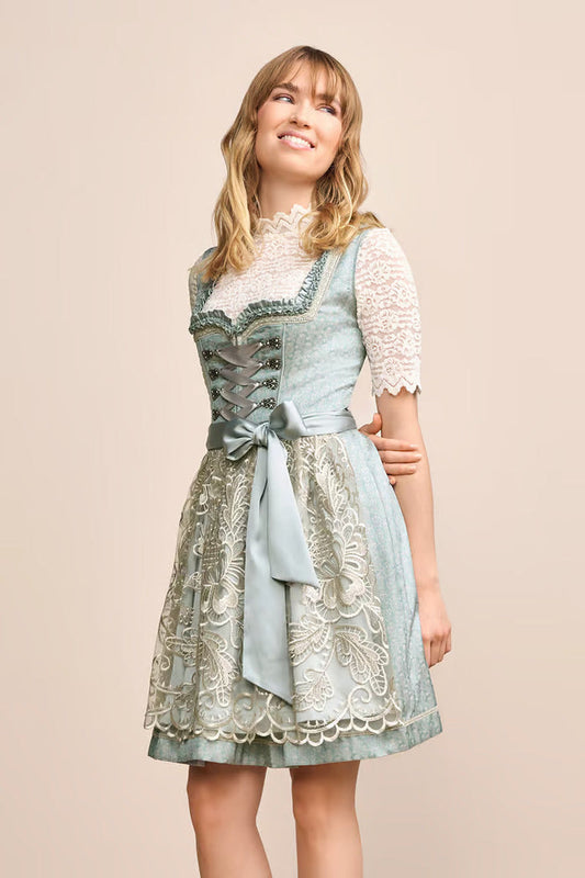 Kruger Mini Dirndl 2pcs. 50cm "Lilinoe" turquoise