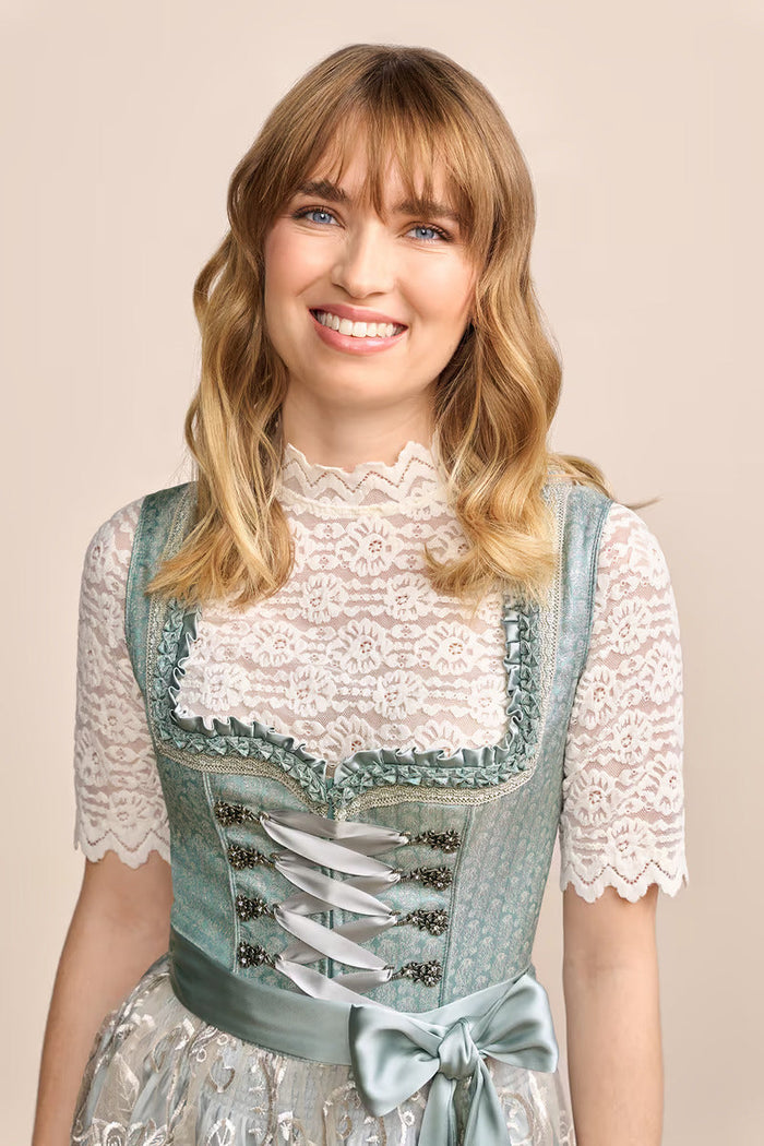 Kruger Mini Dirndl 2pcs. 50cm "Lilinoe" turquoise