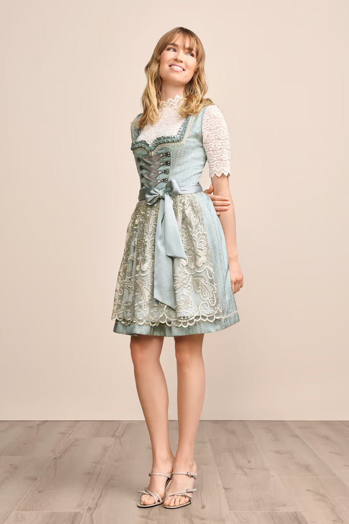 Kruger Mini Dirndl 2pcs. 50cm "Lilinoe" turquoise