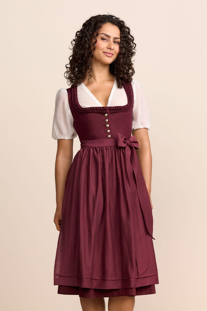 Kruger Palmira Long Dirndl, Red, 70cm