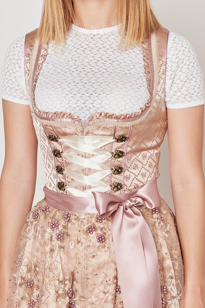 Kruger Rosalia Mini Dirndl, Beige — 50cm 2pc Set