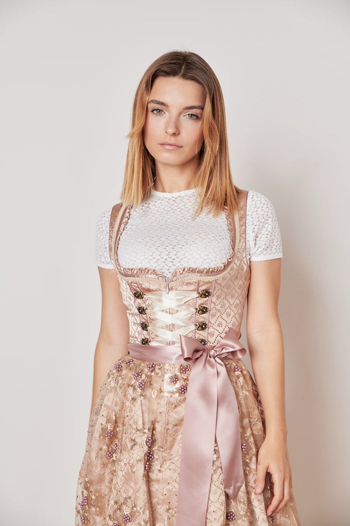 Kruger Rosalia Mini Dirndl, Beige — 50cm 2pc Set