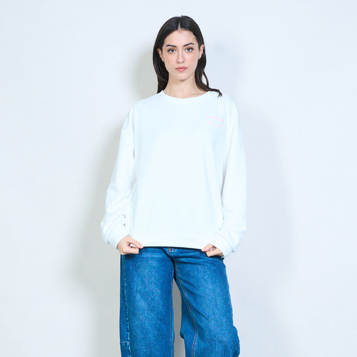 La dolce vita slogan print oversized sweatshirt wholesale