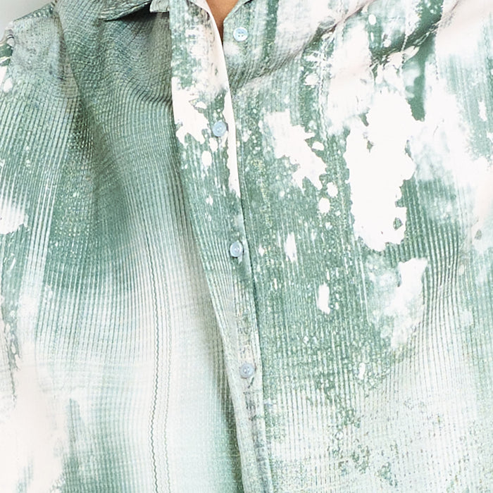 Layered abstract print oversized shirt wholesale