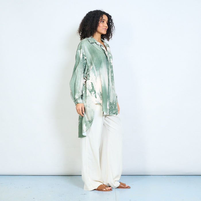 Layered abstract print oversized shirt wholesale