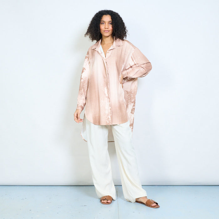 Layered abstract print oversized shirt wholesale