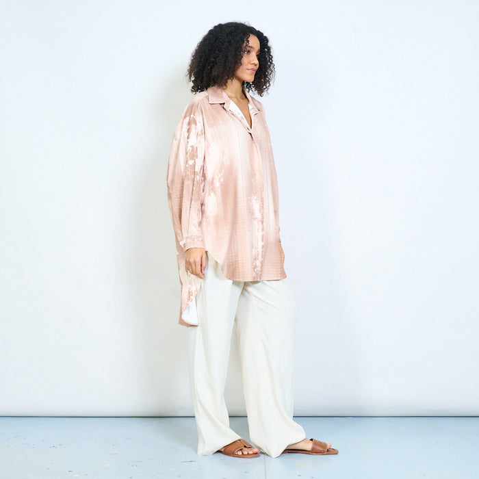 Layered abstract print oversized shirt wholesale