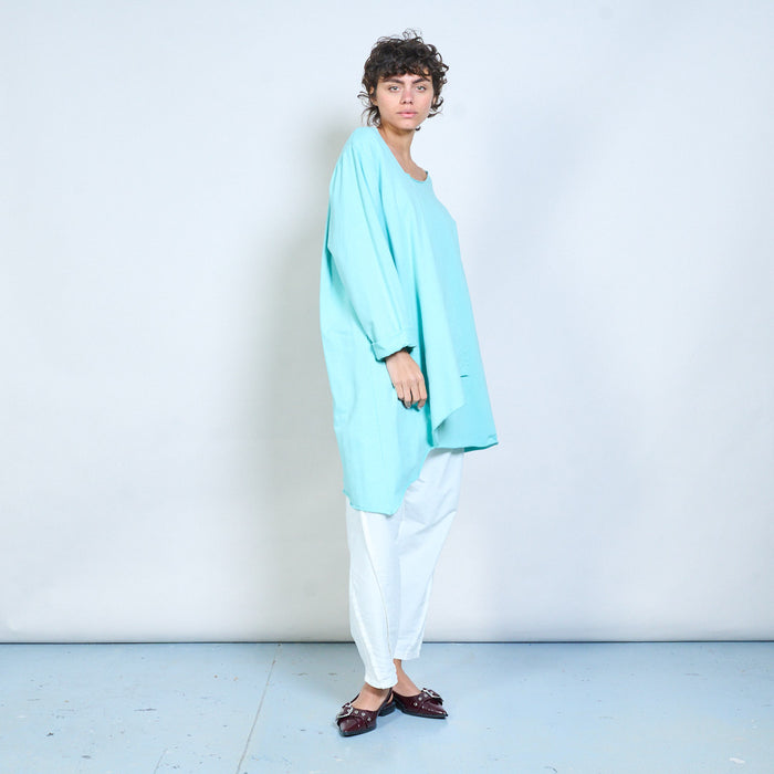 Layered wrap front long sleeve blouse wholesale