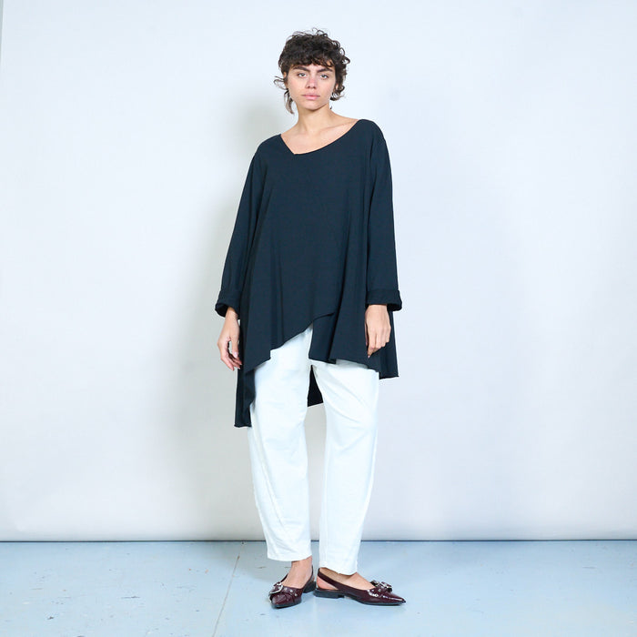 Layered wrap front long sleeve blouse wholesale
