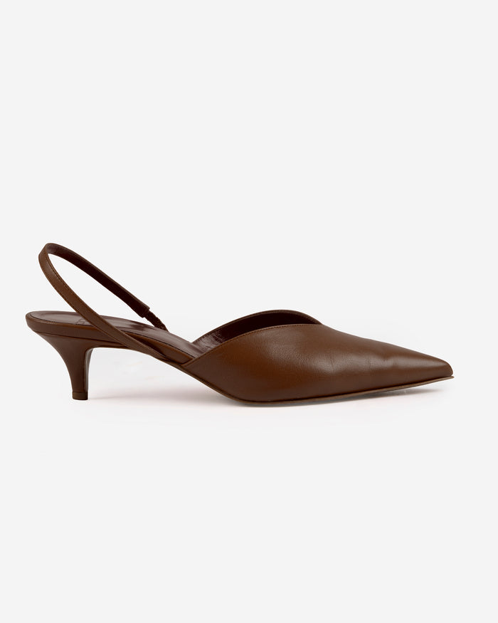 Leather slingback pumps