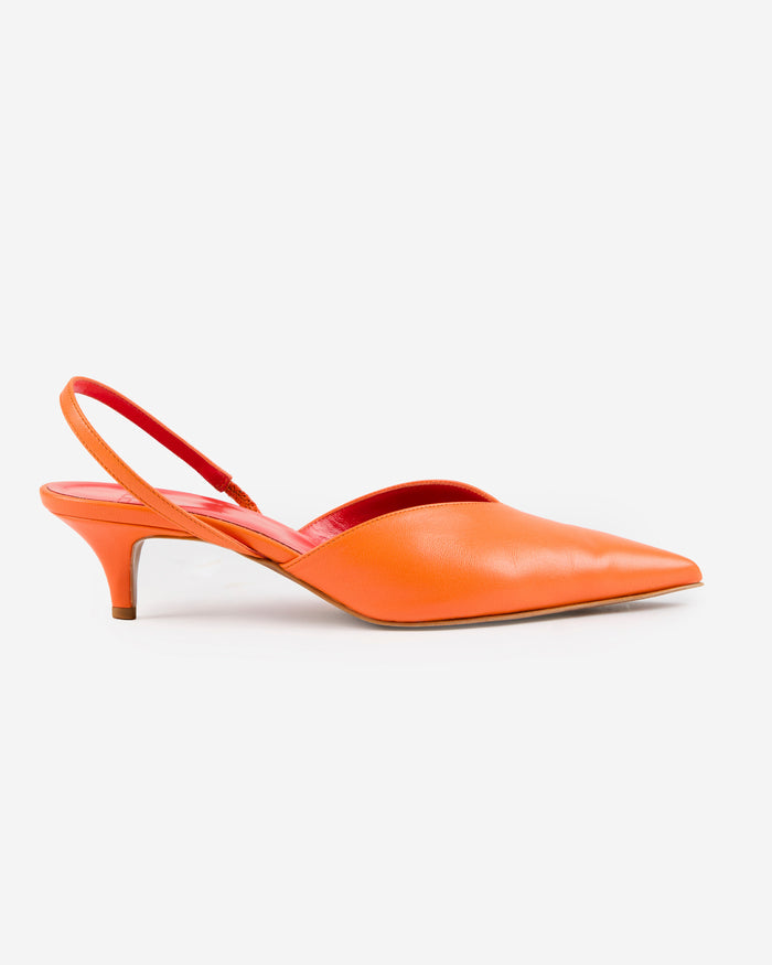 Leather slingback pumps