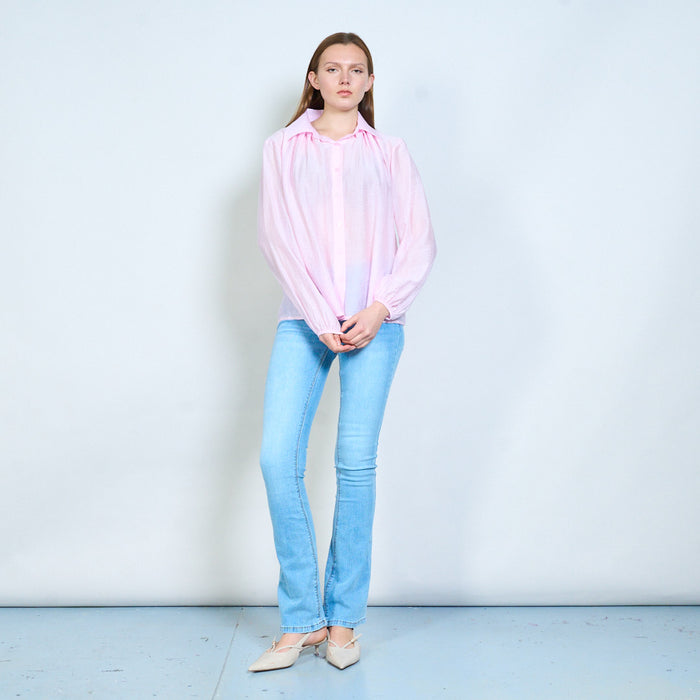 Lightweight textured button front blouse wholesale