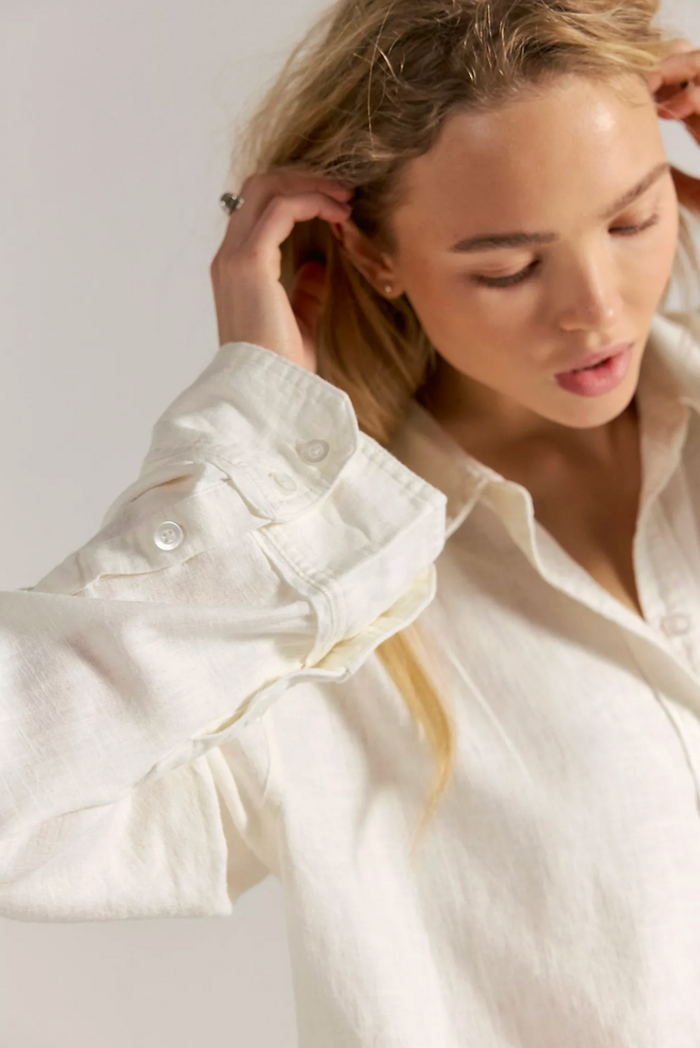Linen Laurel Top - Clean Ivory