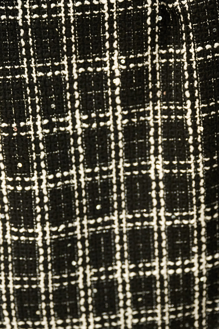 Luxury tweed cropped double-breasted jacket with statement buttons wholesale