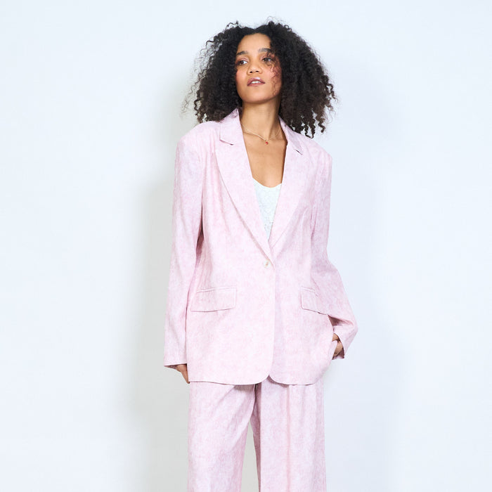 Marble effect single button tailored blazer wholesale