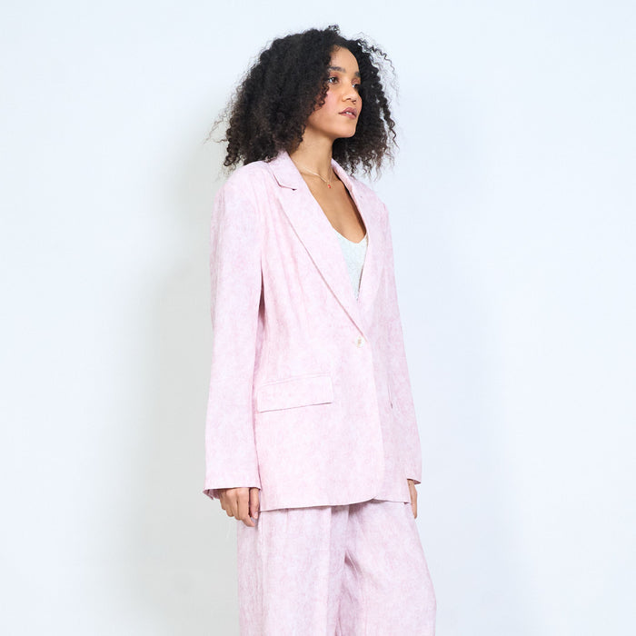Marble effect single button tailored blazer wholesale