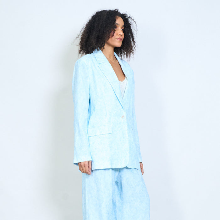 Marble effect single button tailored blazer wholesale