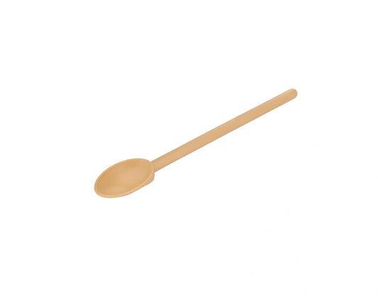Wooden Matfer Kitchen Spoon shown on white silo background.
