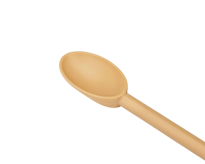 Wooden Matfer Kitchen Spoon shown on white silo background.