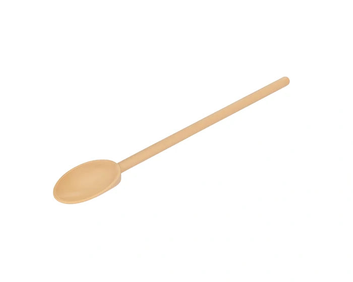 Wooden Matfer Kitchen Spoon shown on white silo background.