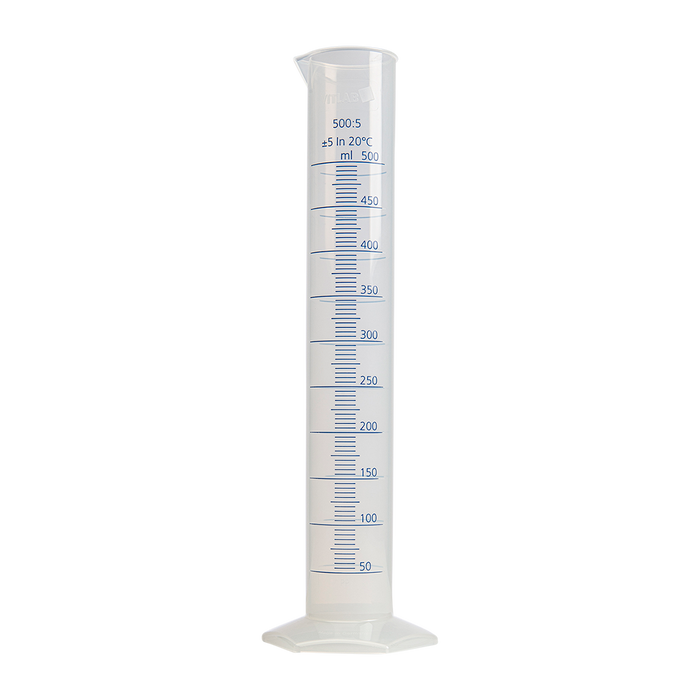 A cylinder beaker on a clear background.