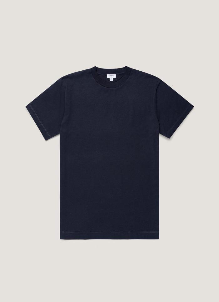 Men's Brushed Cotton T-shirt in Midnight Navy