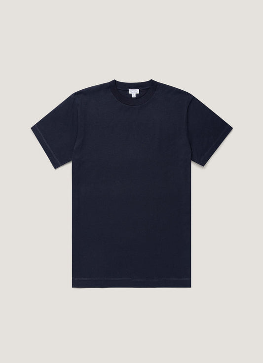 Men's Brushed Cotton T-shirt in Midnight Navy