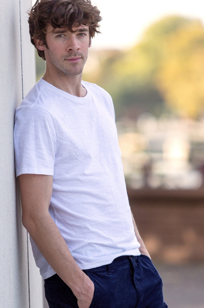 Men's Crew Neck T-Shirt | White - Aspiga