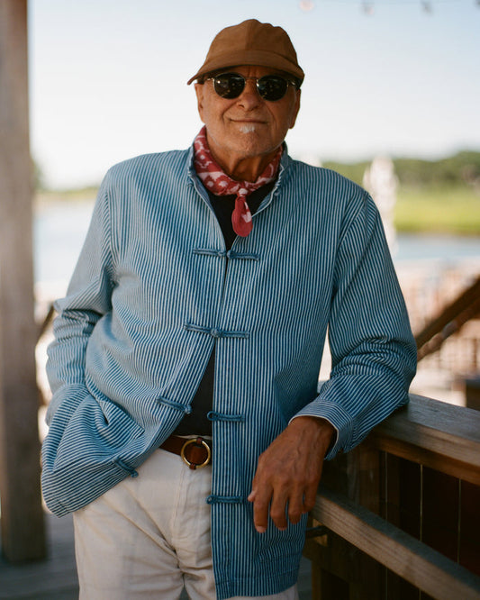 Men's Martinique Jacket in Hickory Stripe Denim