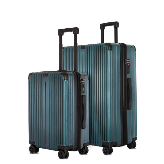 Meta Luggage Set of 2, dark teal premium baggage set with extra packing space by Carriall