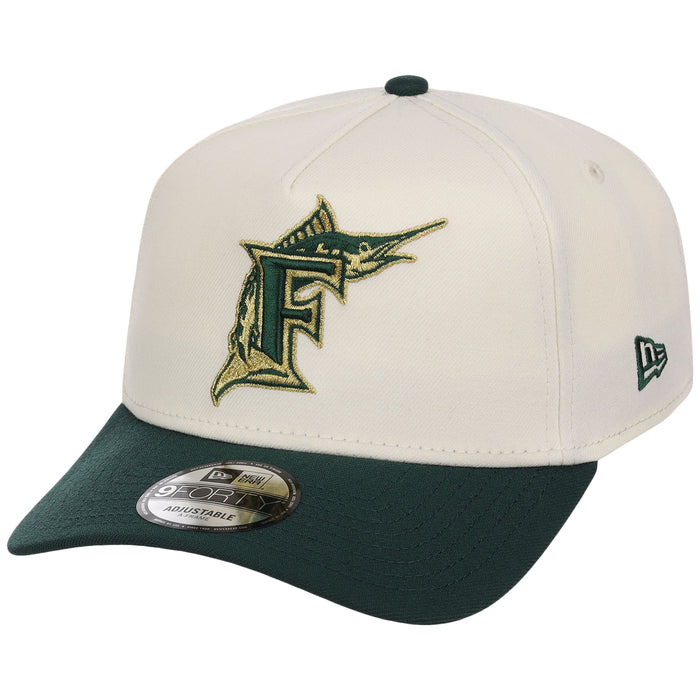 Miami Marlins MLB Chrome x Dark Green FASHION CORE New Era 9FORTY A-Frame