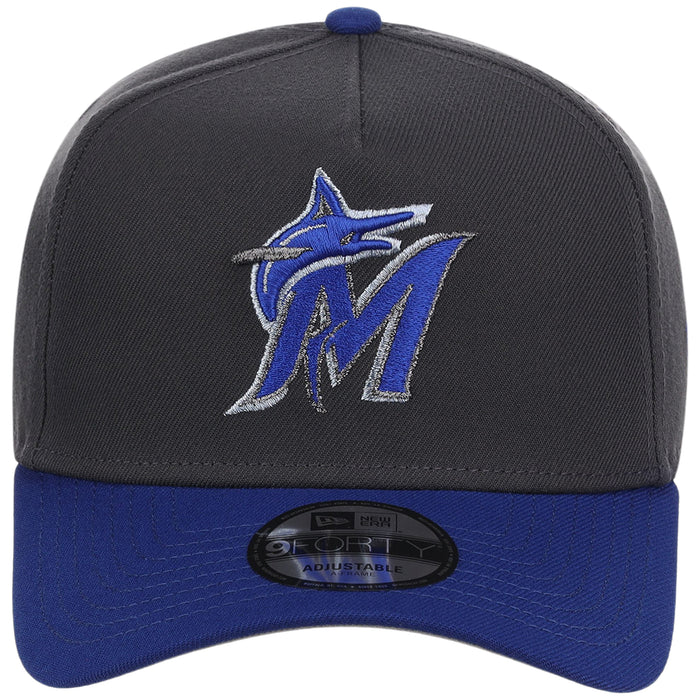 Miami Marlins MLB Graphite x Royal FASHION CORE New Era 9FORTY A-Frame