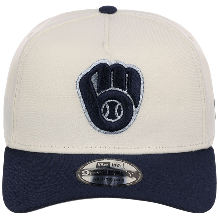 Milwaukee Brewers MLB Chrome x Navy FASHION CORE New Era 9FORTY A-Frame