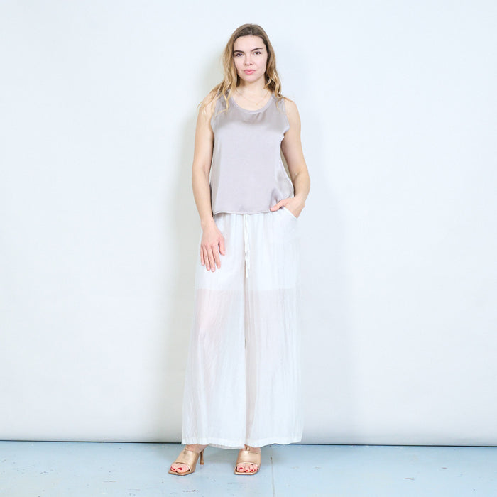 Minimal round neck sleeveless relaxed top wholesale